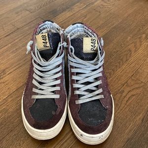 RARE P448 high tops Maroon and black. Size 38